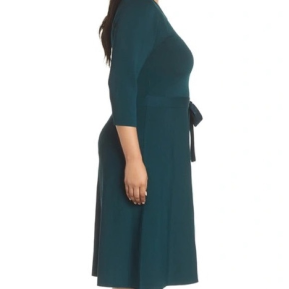 Eliza J. Women’s Size 3X Spruce Green Stretch Knit Fit and Flare Sweater Dress - Picture 3 of 8